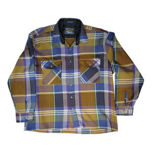 Backpacker Outdoors 100% Acrylic Plaid LS button Shirt Men’s sz XL 17 ½ / 35